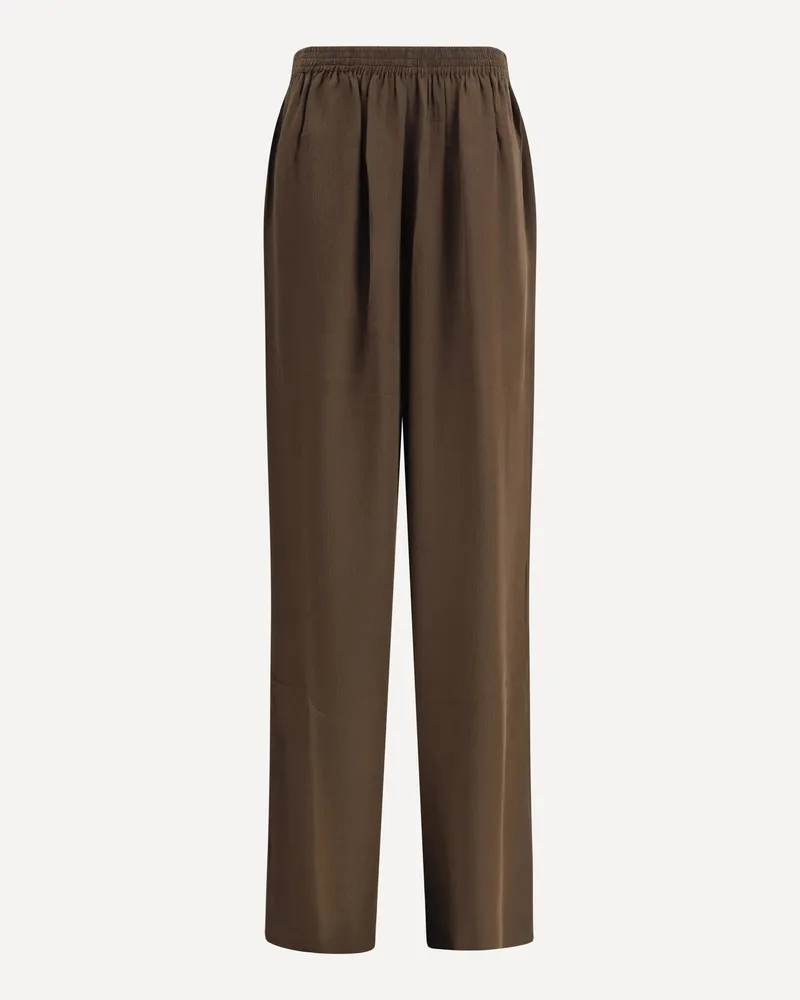 Petar Petrov Silk wide leg Pants Female Brown
