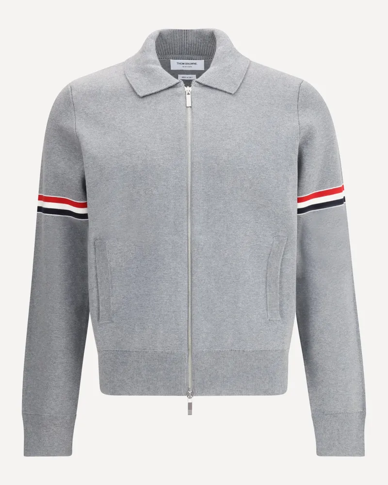 Thom Browne Zip Sweatshirt Male Grey