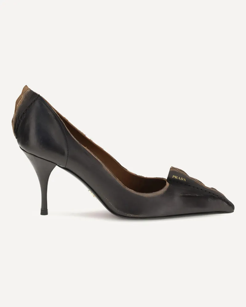 Prada Leather Pumps Female Black