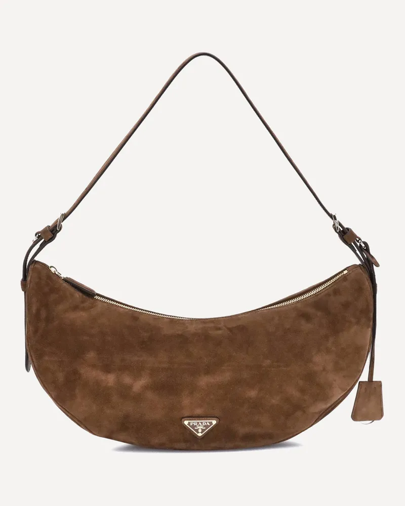 Prada Demi-Lune Shoulder Bag Female Brown