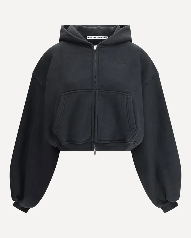 Alexander Wang Cropped zip-up Hoodie Female Black