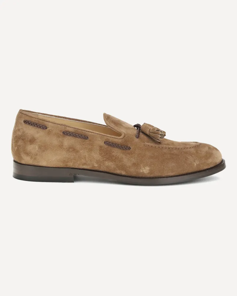 Brunello Cucinelli Suede Loafers Male Brown