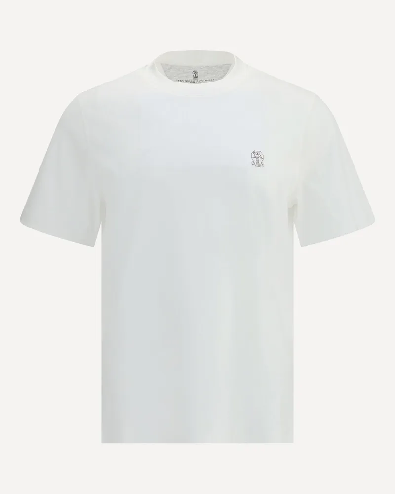 Brunello Cucinelli Logoed T-Shirt Male White