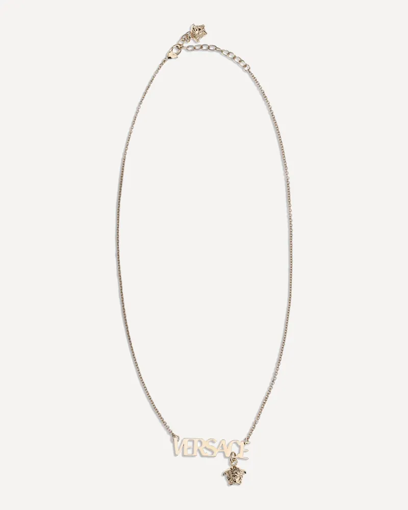 Versace Logo Necklace Female Gold