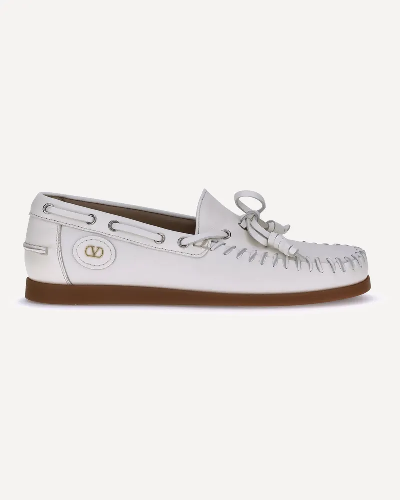 Valentino Garavani Palm Avenue Boat Loafers Male White