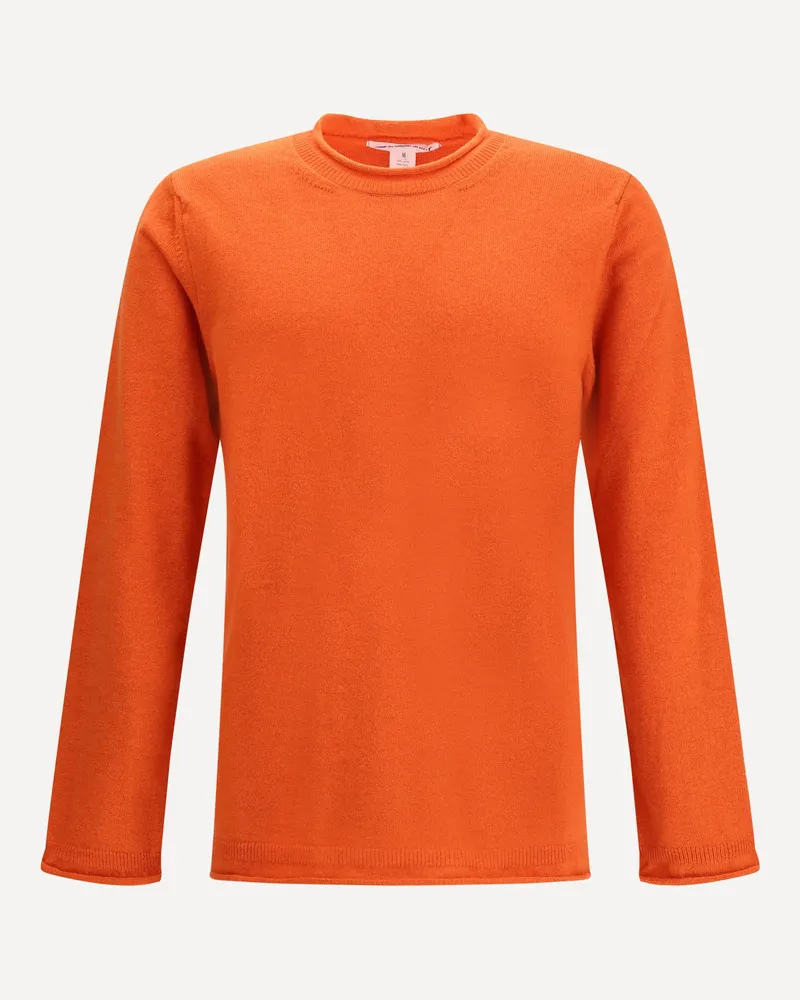 Comme des Garçons Round neckline Sweater in Wool Male Orange