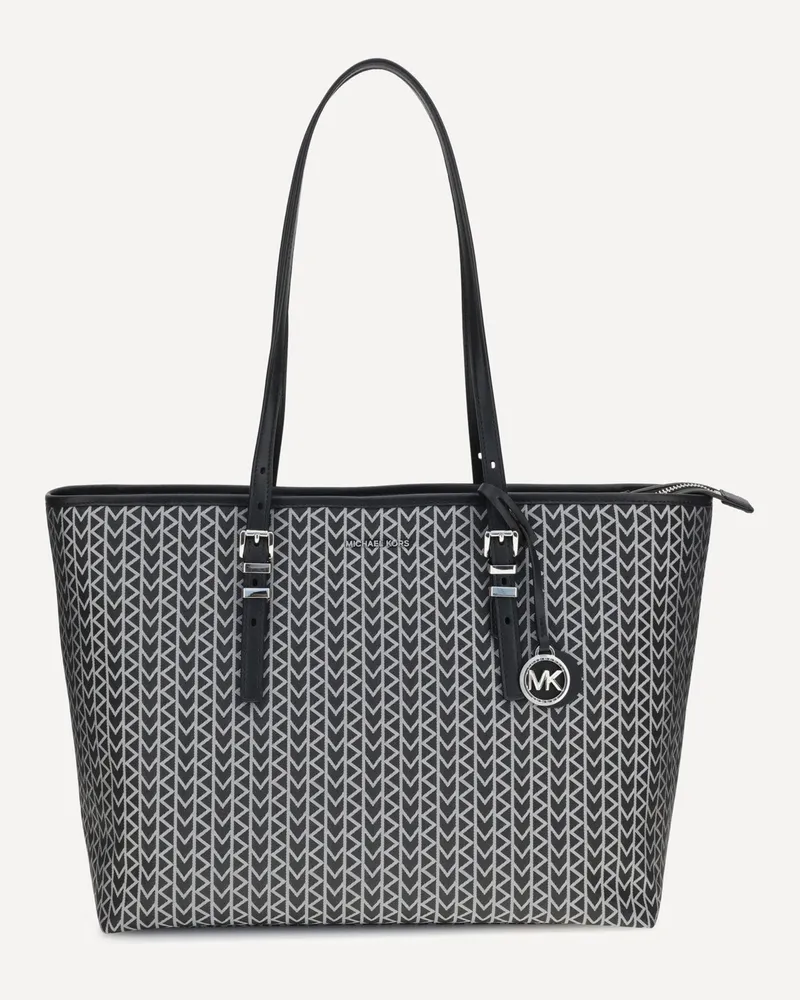 Michael Kors Quinn large jacquard logo Tote Bag Female Black