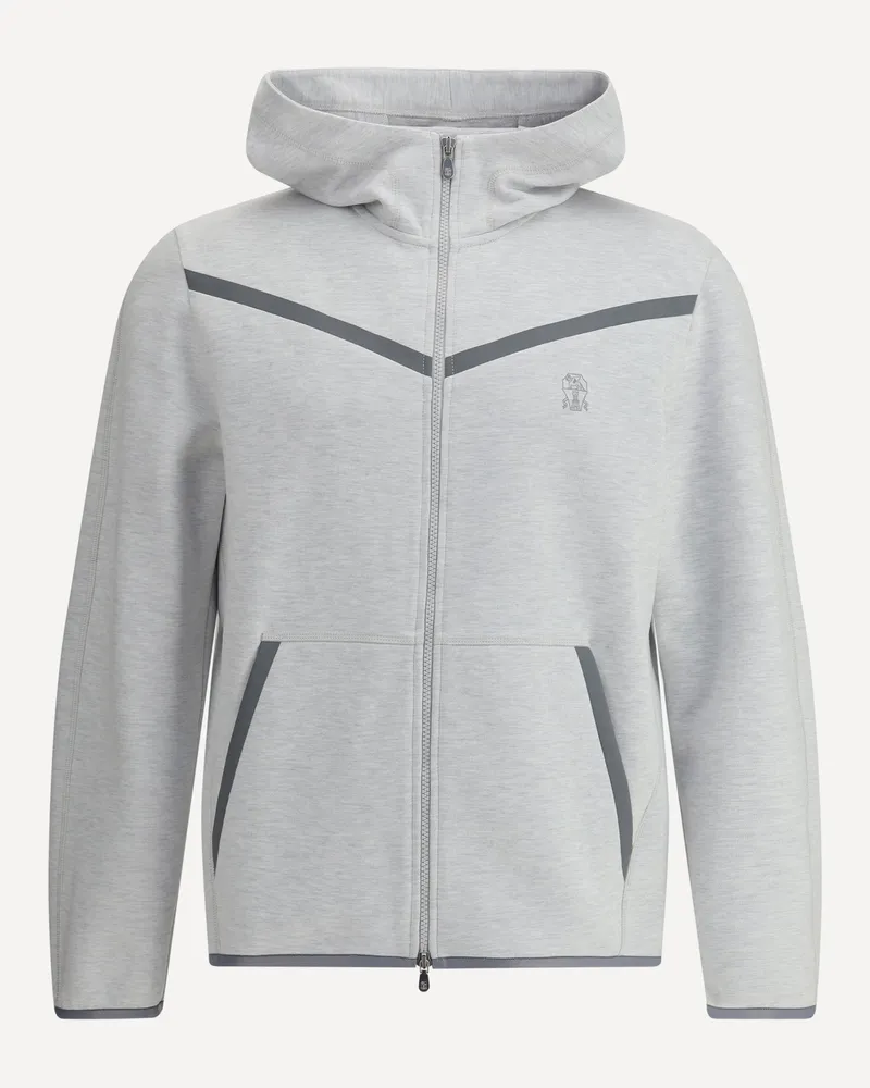 Brunello Cucinelli Logoed Hoodie Male Grey