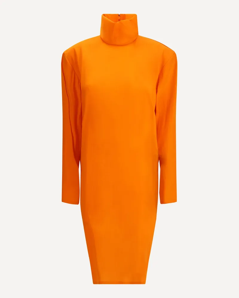 Saint Laurent Boxy double-face knit Dress Female Orange