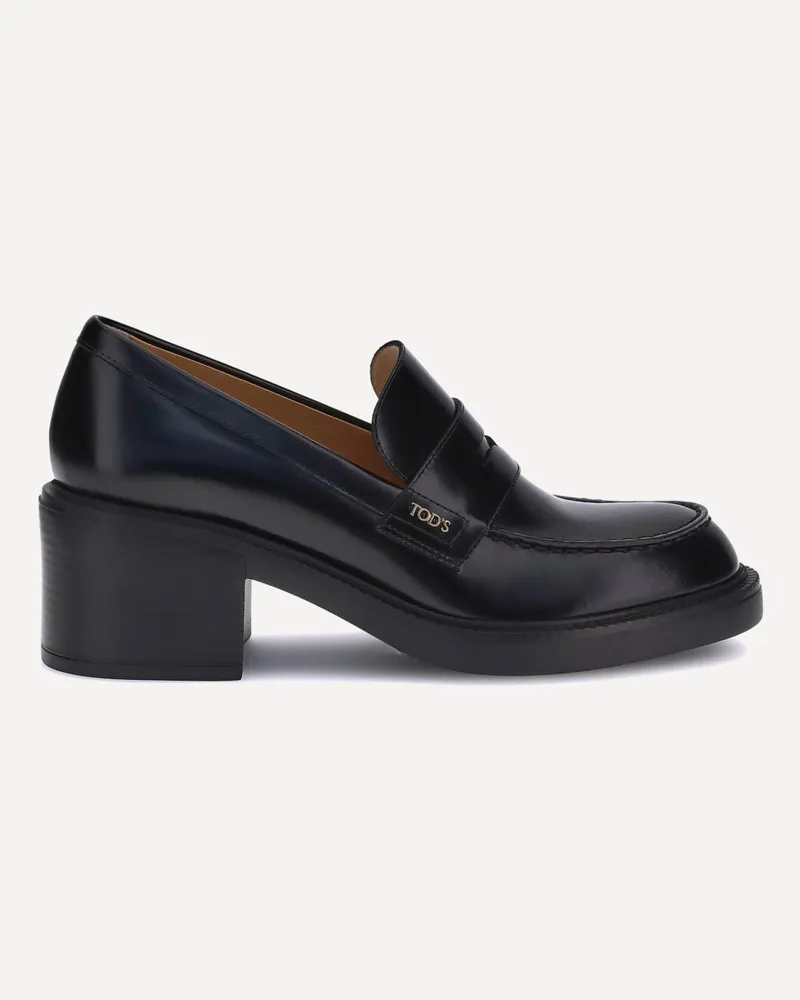 TOD'S Leather Loafers Female Black