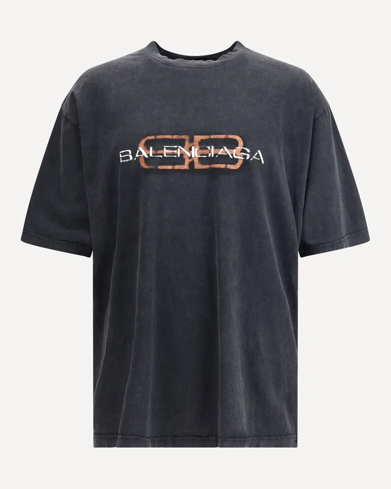 Balenciaga Logo T-Shirt Male Grey