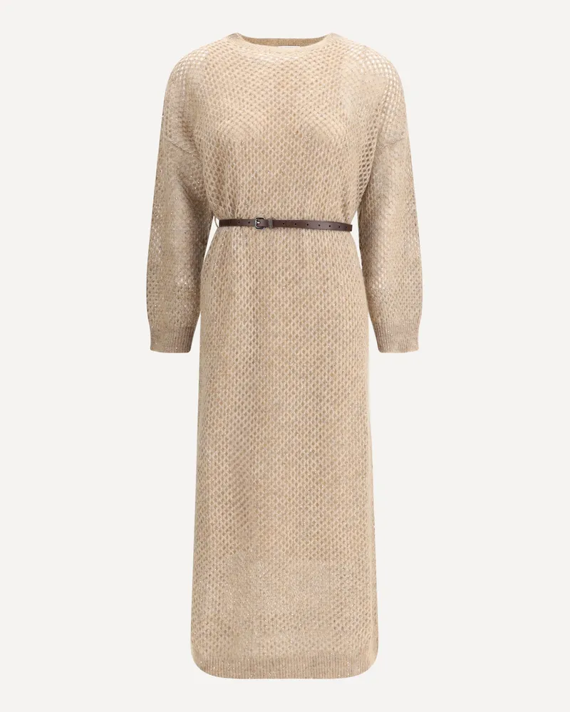 Brunello Cucinelli Perforated long Dress Female Beige