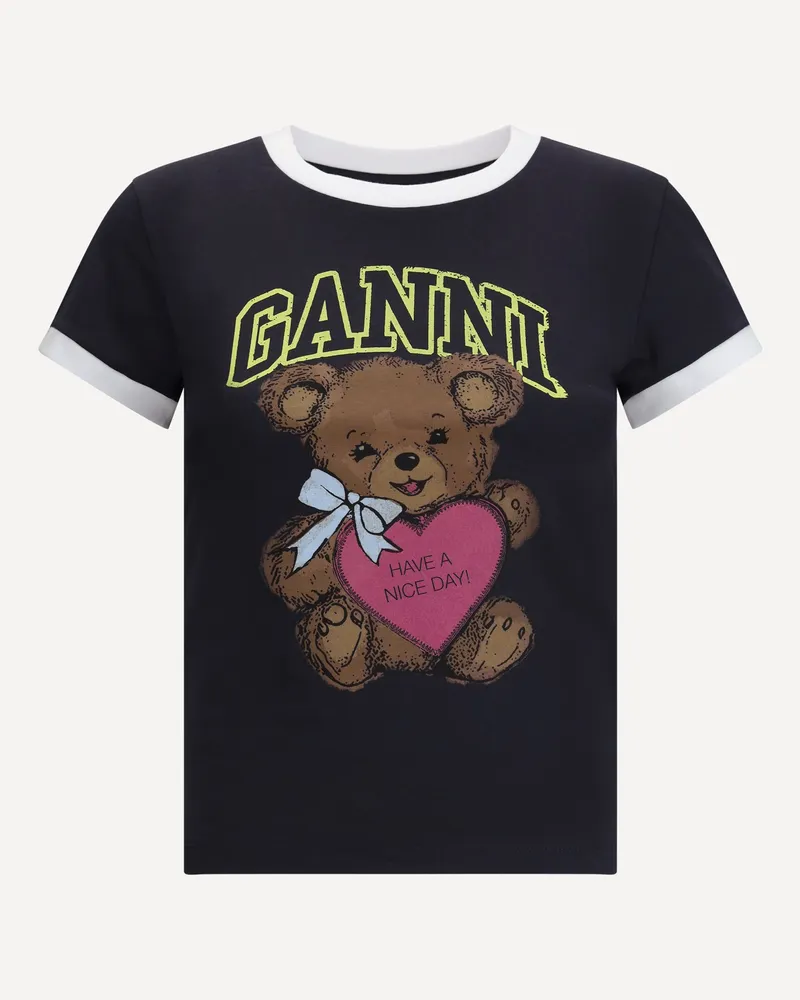Ganni Teddy T-Shirt Female Black