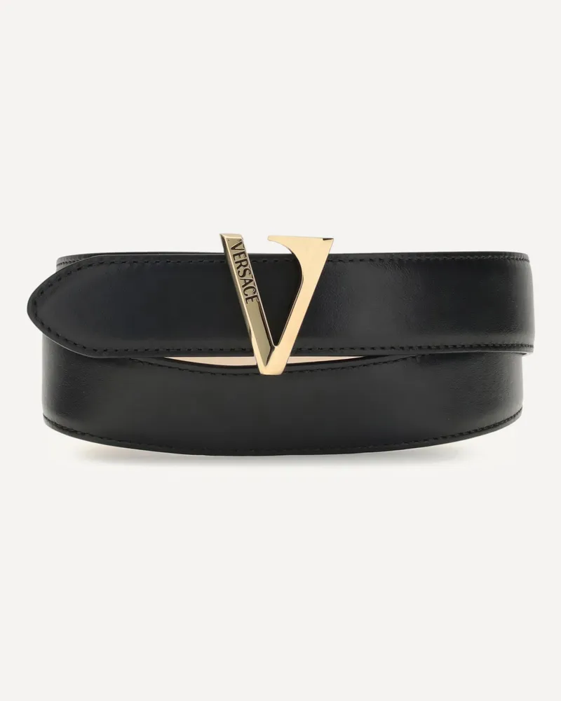 Versace Calfskin V Belt Female Black
