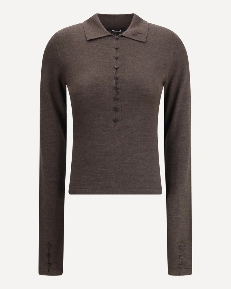 Jacquemus Merino Wool Polo Shirt Female Brown