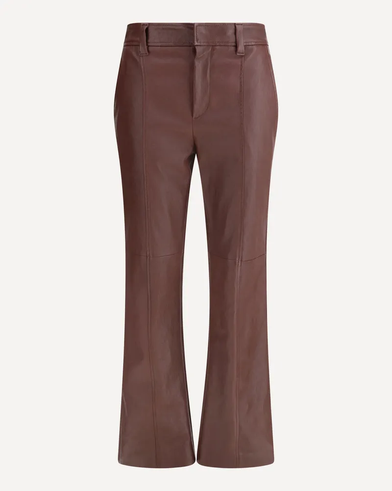 Brunello Cucinelli Leather Pants Female Bordeaux
