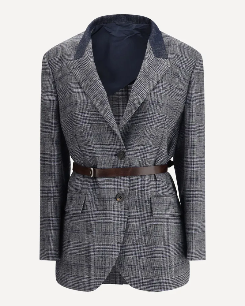 Brunello Cucinelli Prince of Wales pattern Blazer Female Grey