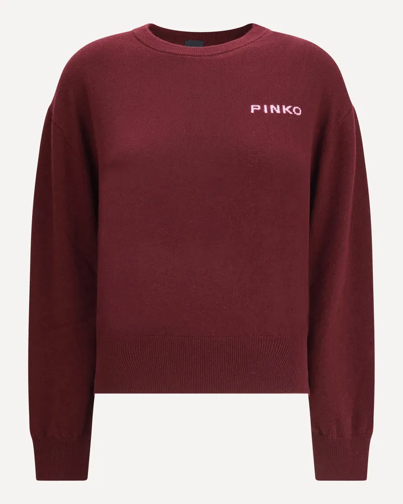 Pinko Logo Sweater Female Bordeaux
