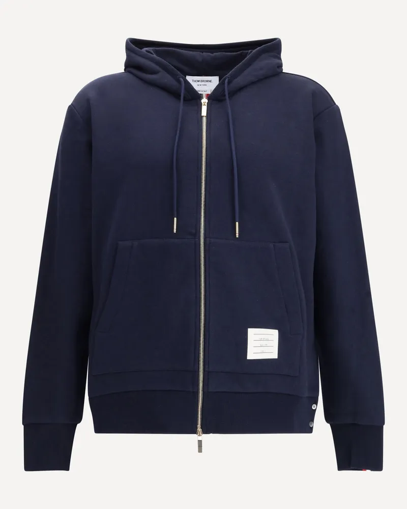 Thom Browne Hoddie Zip Pullover Male Blue