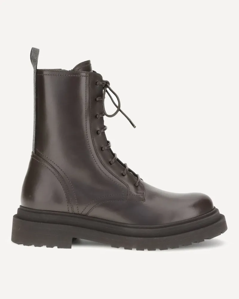 Brunello Cucinelli Leather Ankle Boots Female Brown