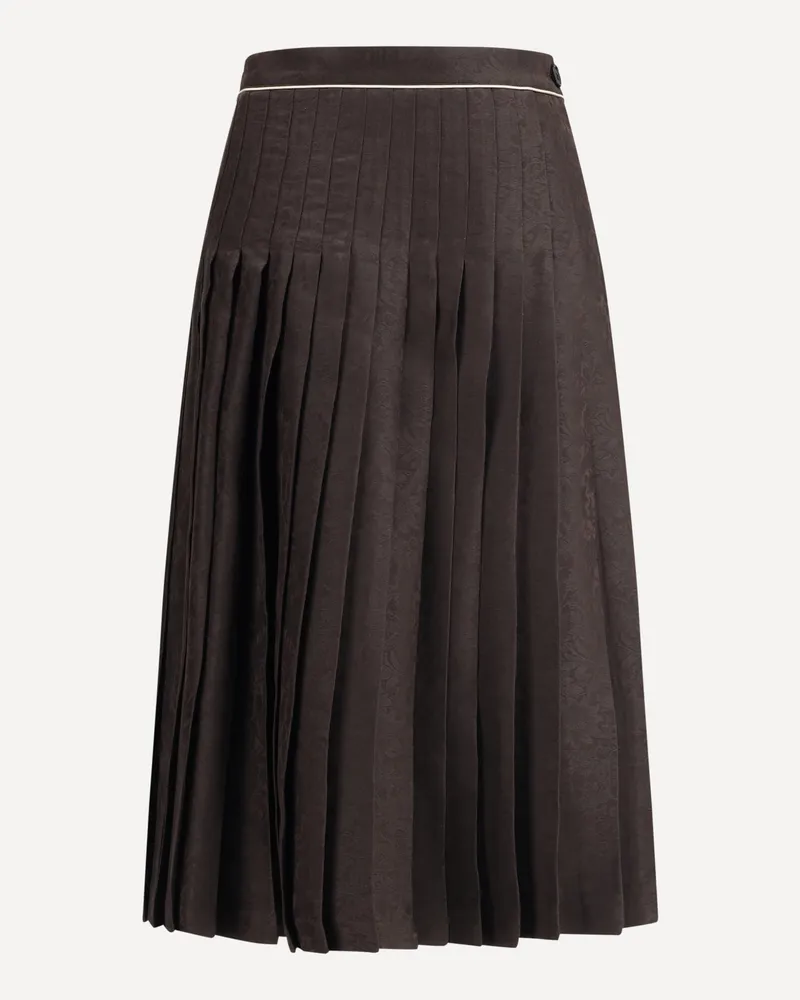 Burberry Sunflower Pleated Silk Skirt Female Brown