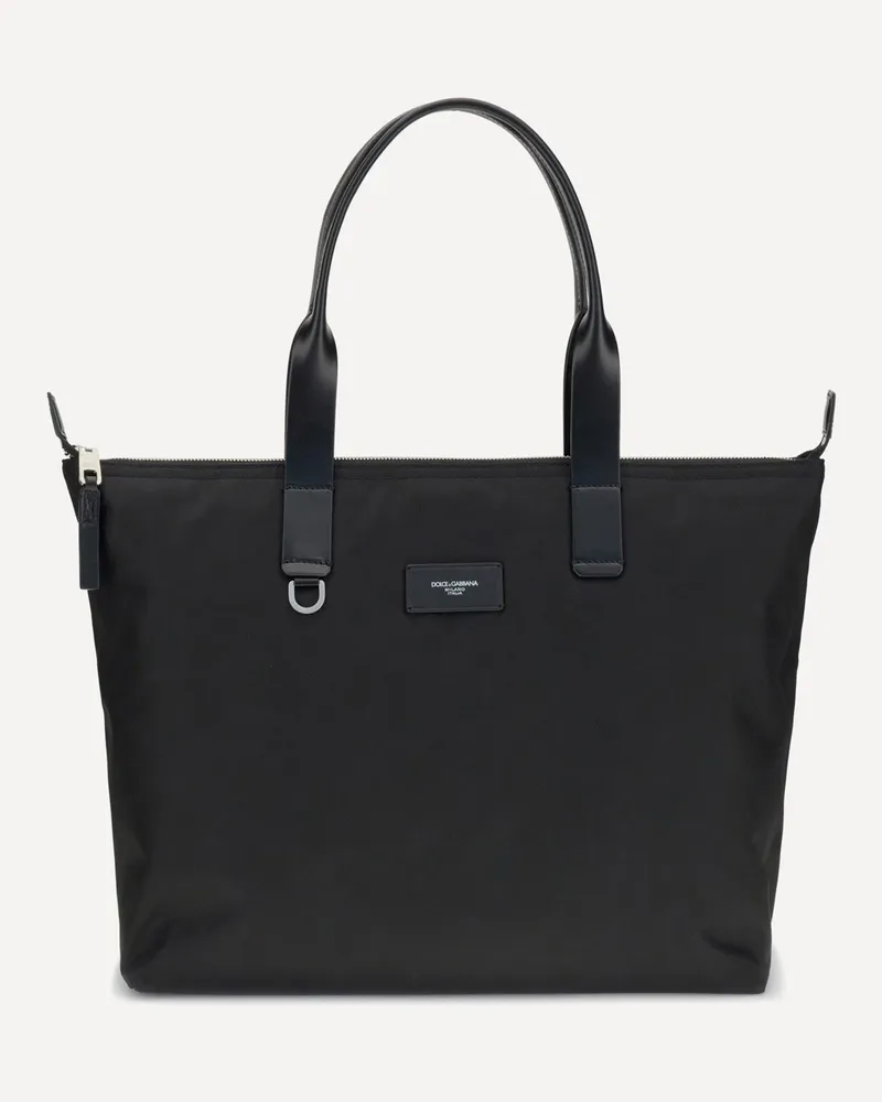 Dolce & Gabbana Medium Tote Bag crocodile print Male Black