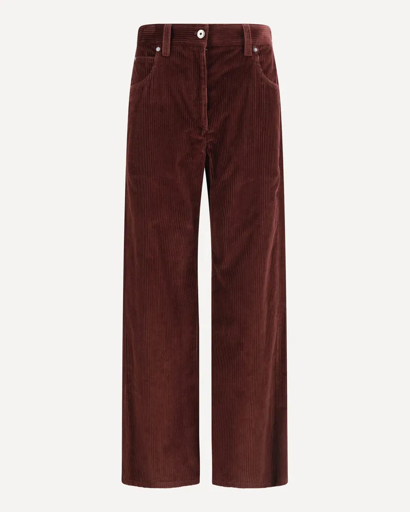 Brunello Cucinelli Straight Velvet Trousers Female Bordeaux