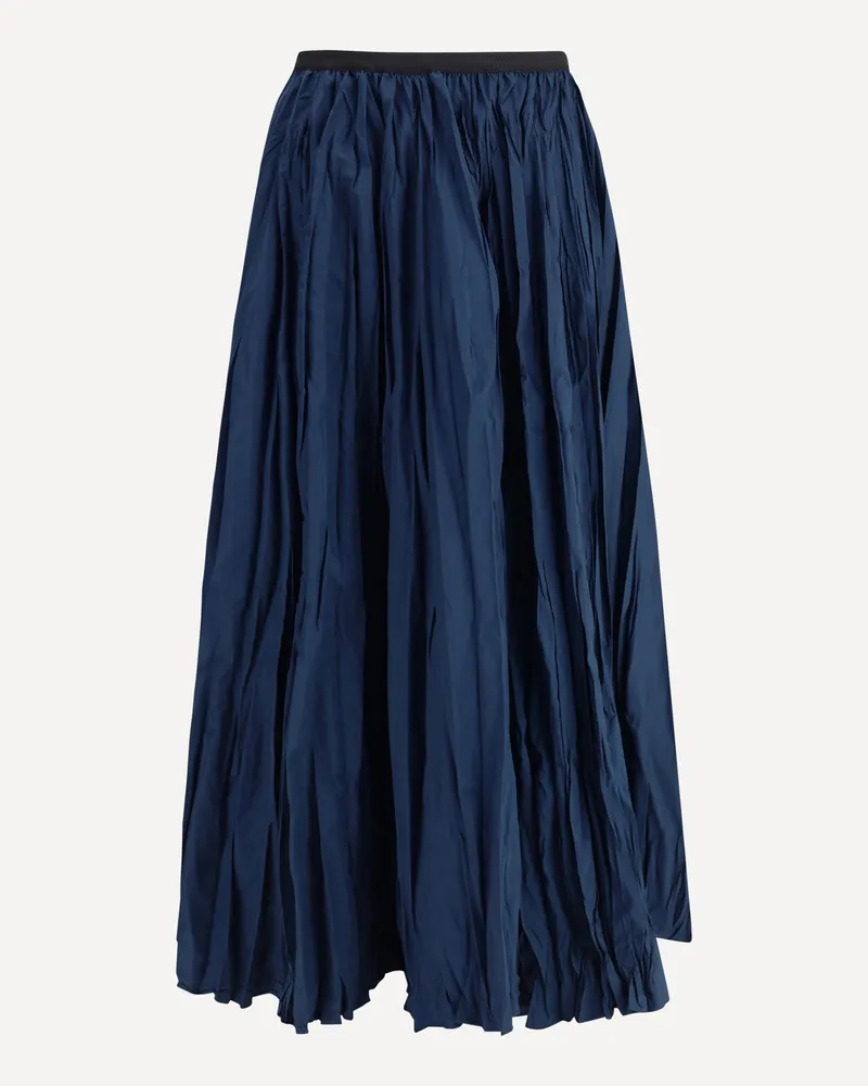 Sara Roka Crinkle-effect design pleated midi Skirt Female Blue