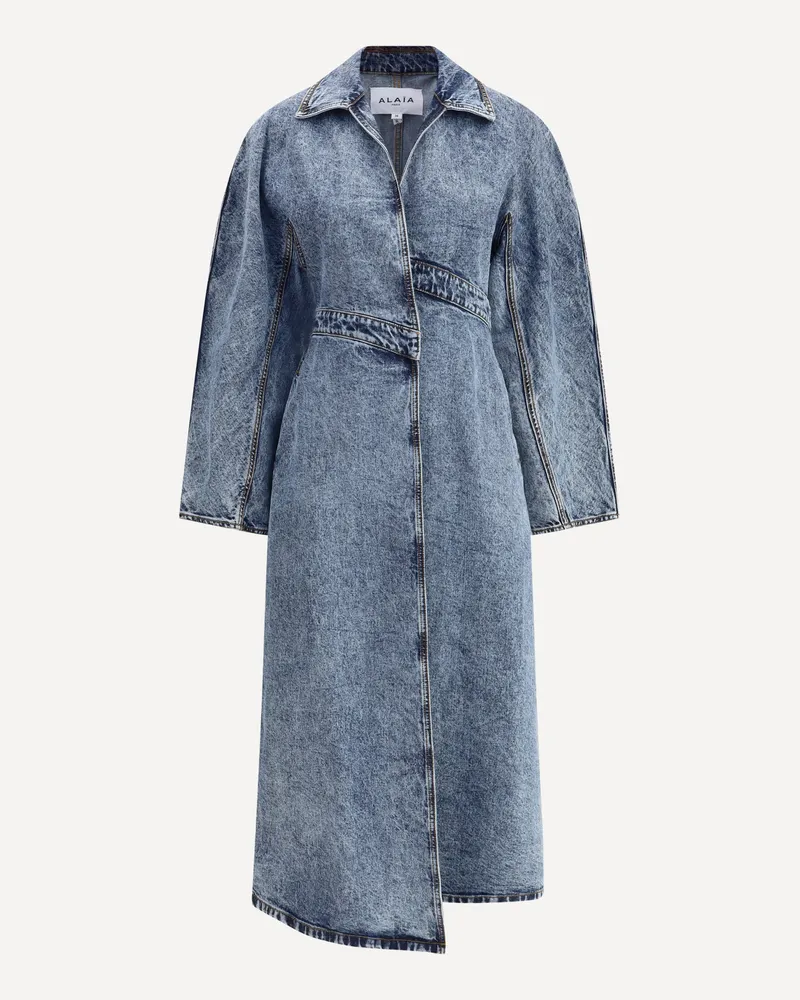 Alaïa Long denim Spiral Trench Female Light