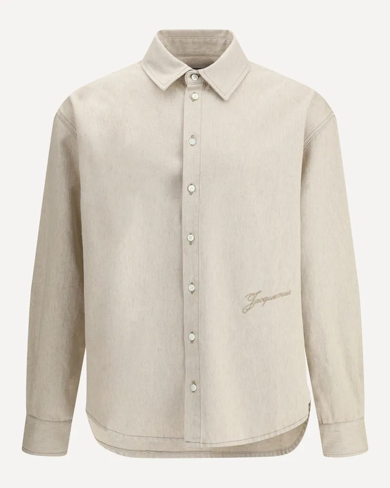Jacquemus Simon denim Shirt in de-Nîmes Male Beige