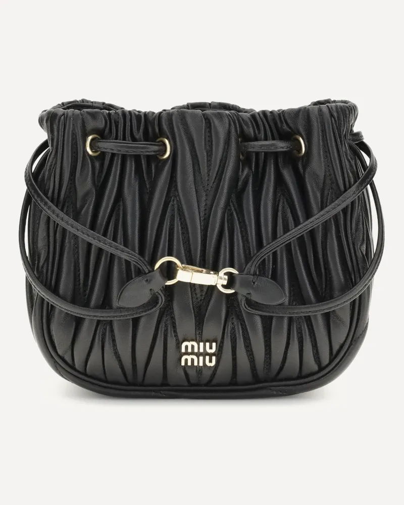 Miu Miu Matelassé nappa leather Pouch Female Black