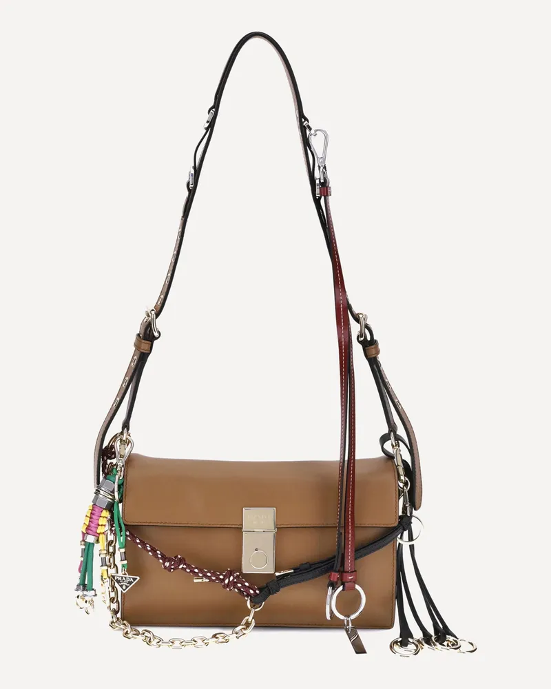 Prada Soft Sound small Shoulder Bag Female Brown