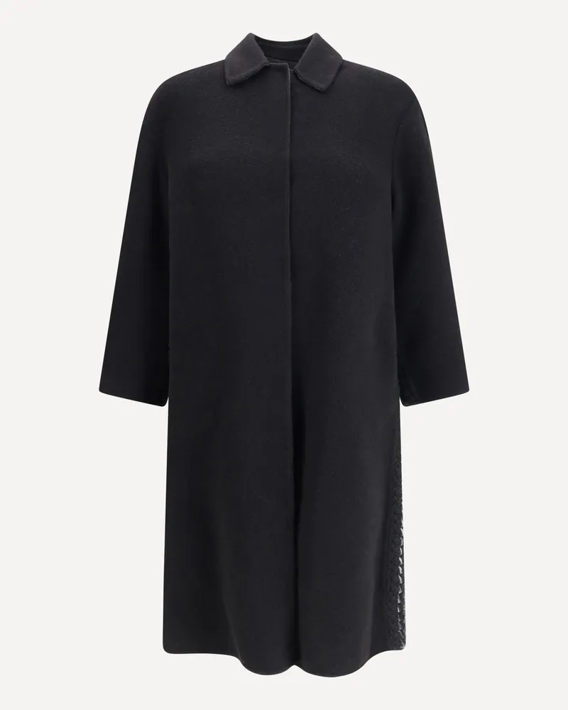 Fabiana Filippi Soft Wool and Cashmere Double Coat Female Black