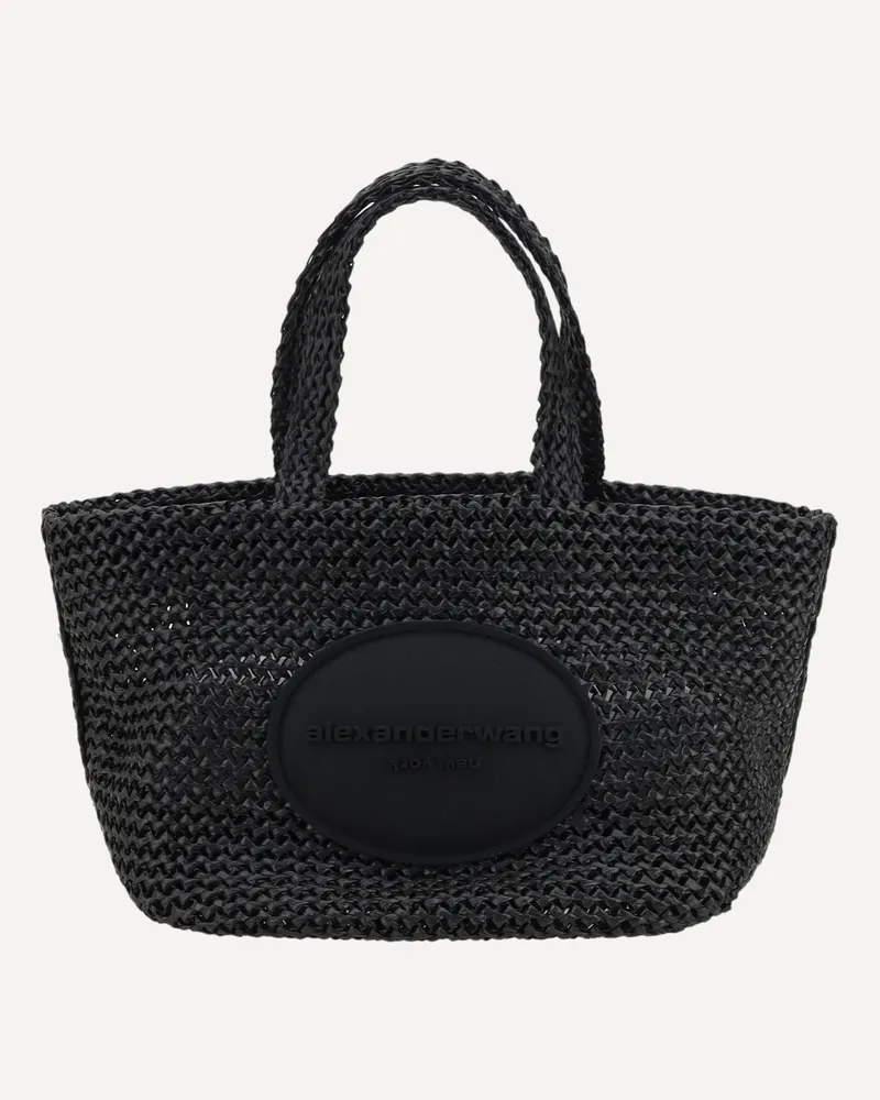Alexander Wang Punch Small Raffia Handbag Female Black