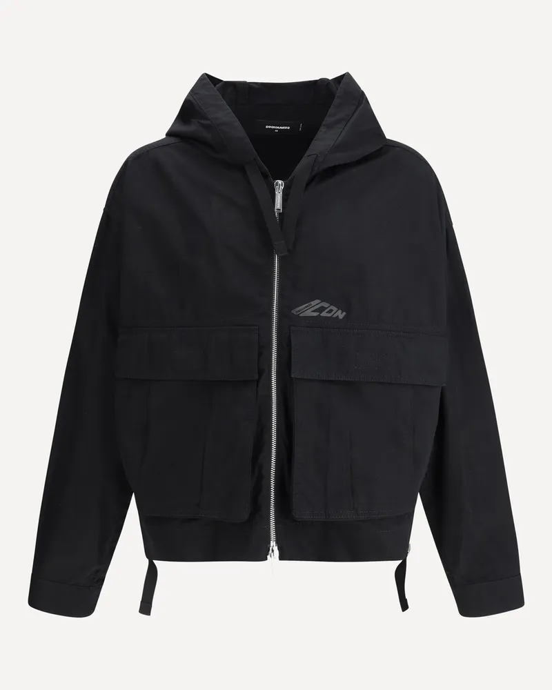 Dsquared2 Icon Ripstop Windbreaker Jacket Male Black