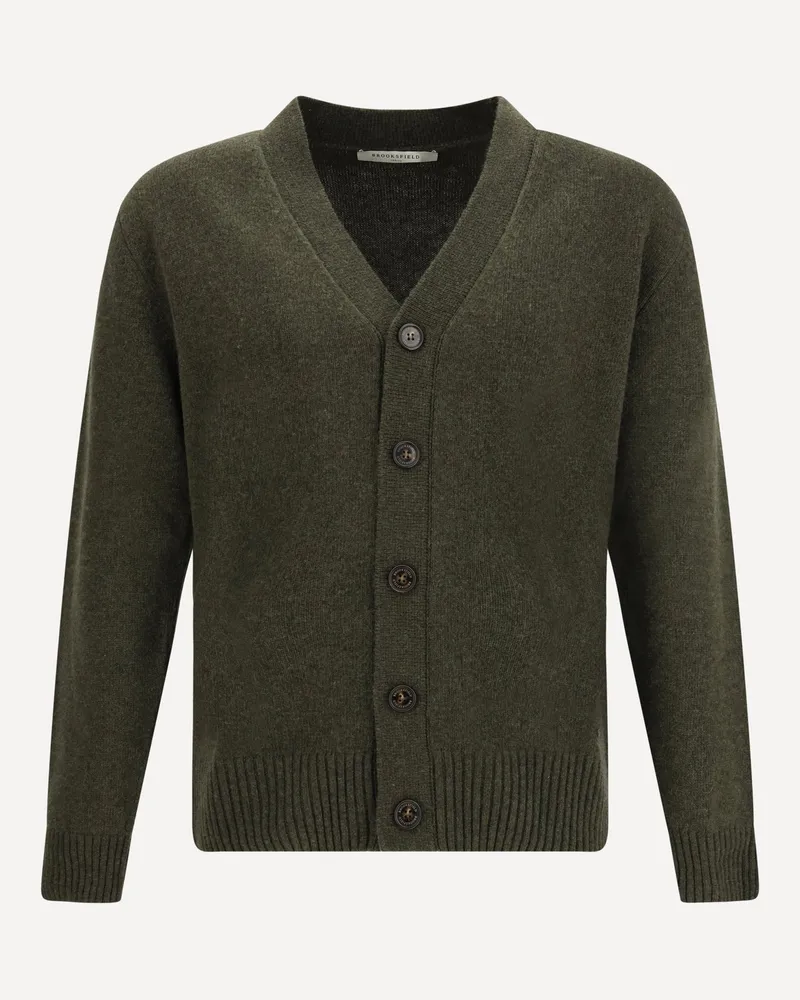 Brooksfield Cardigan in Virgin Wool Male Green