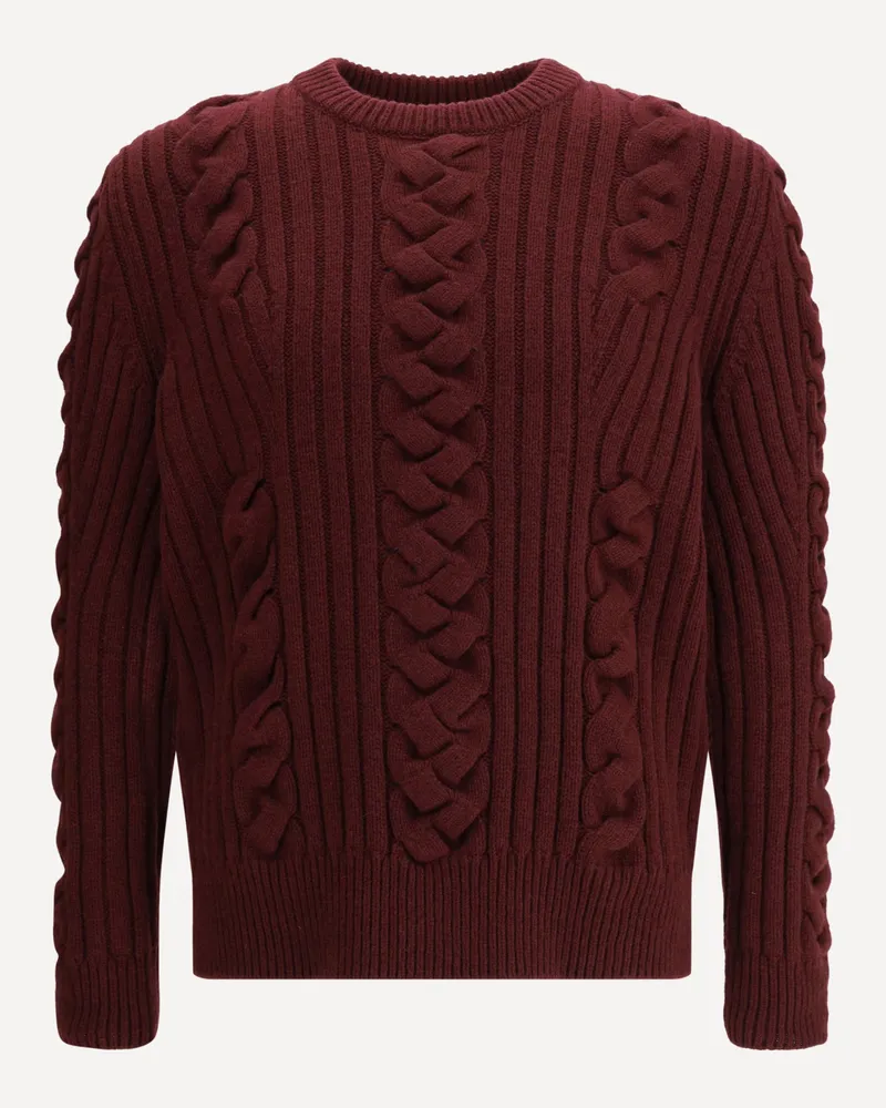 Alexander McQueen Mixed Wool Sweater Male Bordeaux