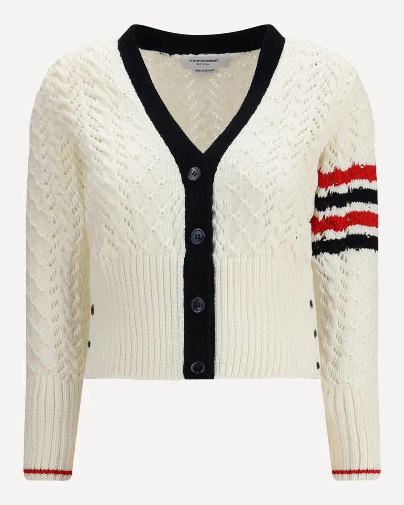 Thom Browne V-neck Cardigan Female White