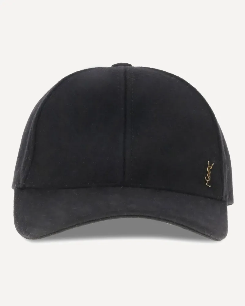 Saint Laurent Wool Baseball Cap Female Black