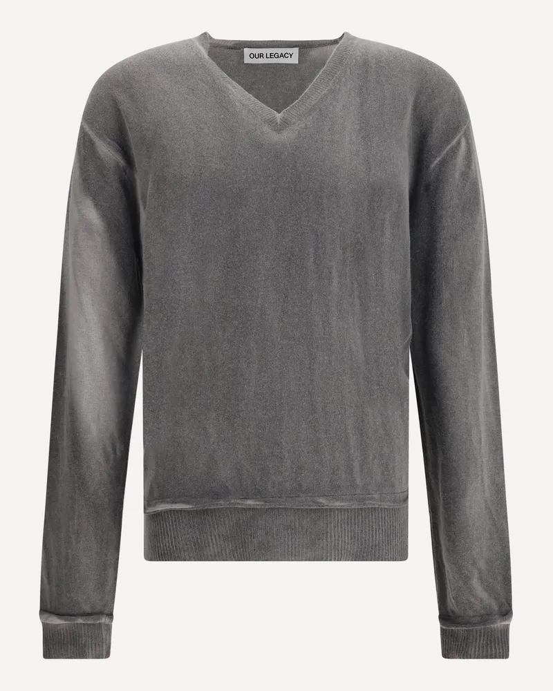 Our Legacy V neck Grey Sweater Male Grey