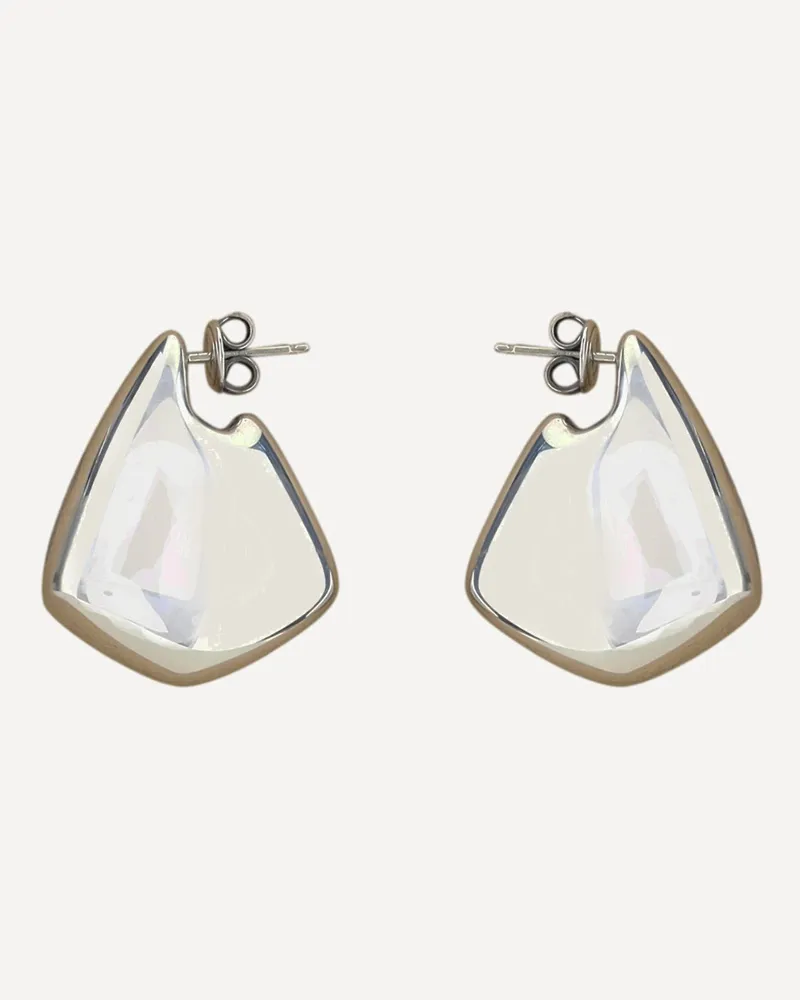 Bottega Veneta Fin Earrings Female Silver