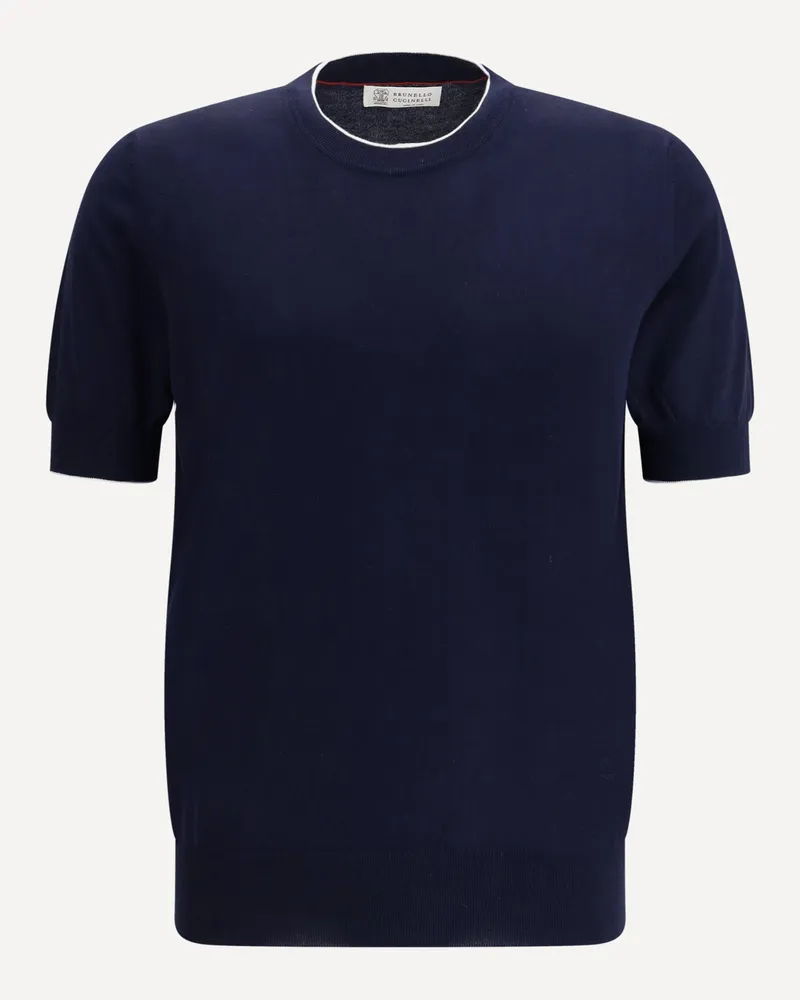 Brunello Cucinelli Cotton T-Shirt Male Blue