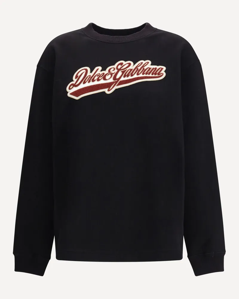 Dolce & Gabbana Cotton Sweatshirt with patch Female Black