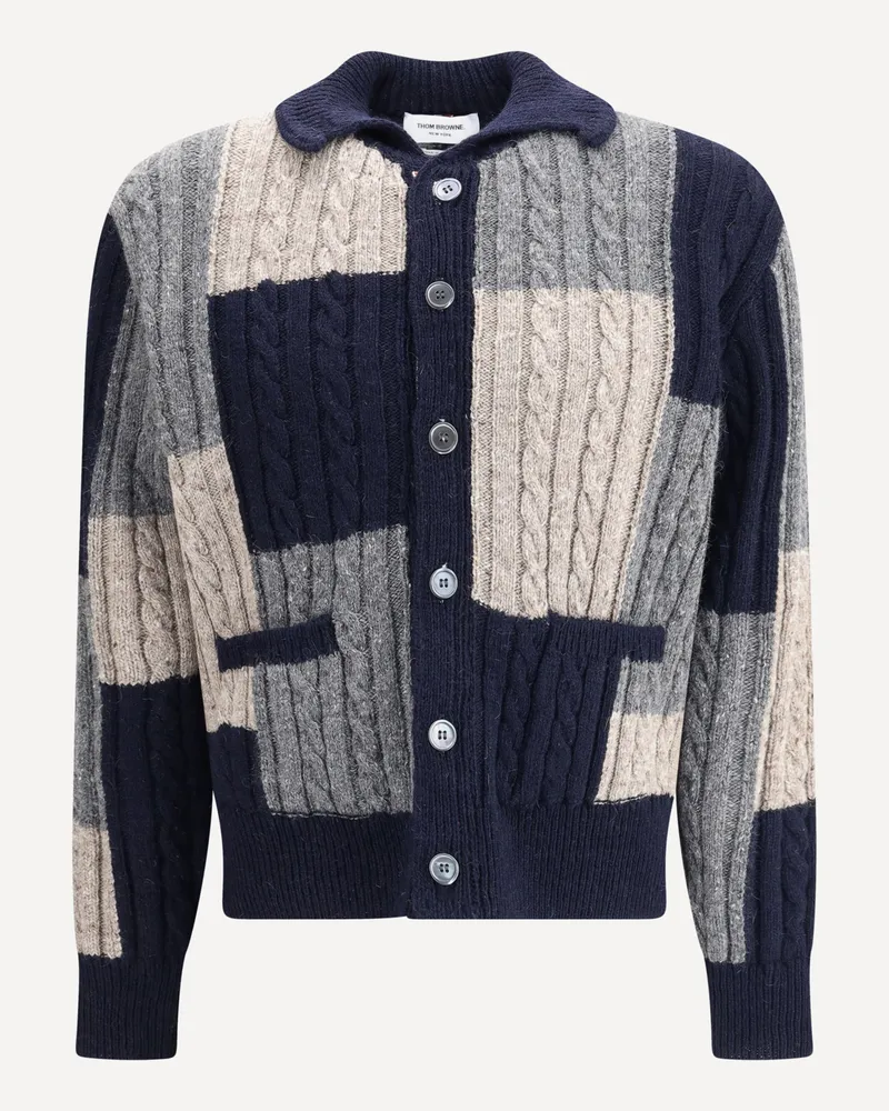 Thom Browne Intarsia Cardigan Male Multicolour