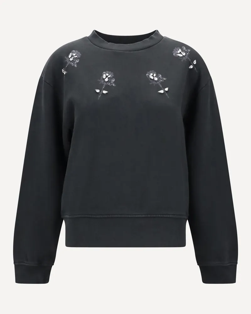 Pinko Rhinestone Sweatshirt Female Black