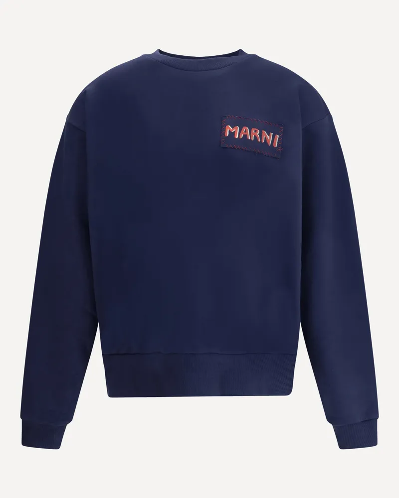 Marni Logo Sweatshirt Male Blue