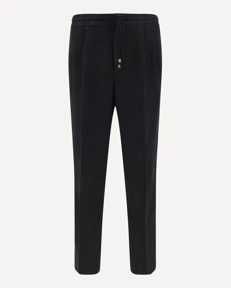 Brunello Cucinelli Linen Pants Male Black