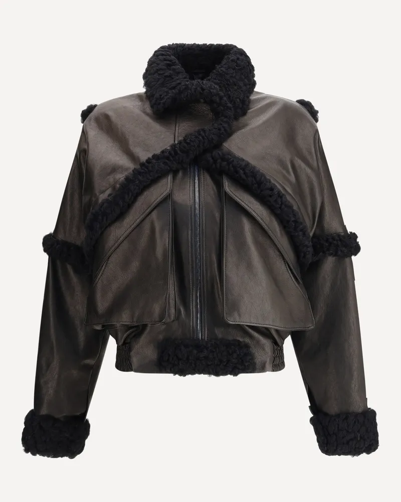Magda Butrym Cropped shearling Jacket Female Black