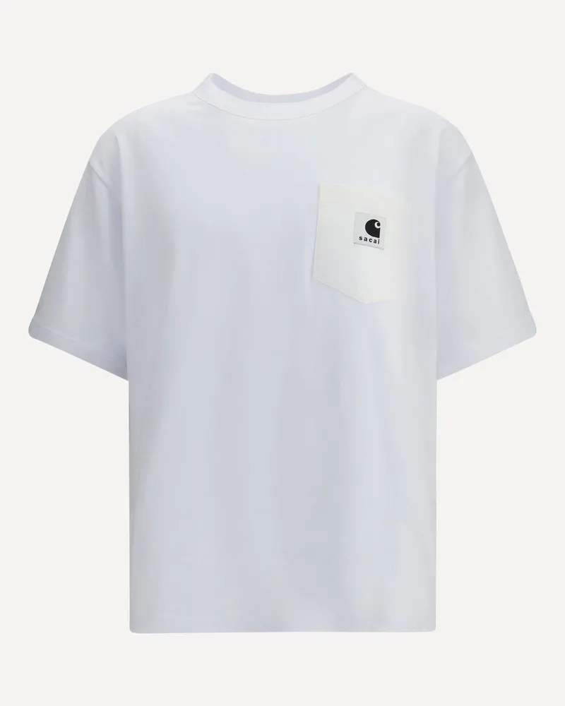 Sacai WIP Cotton Jersey T-Shirt by Sacai x Carhartt Male White