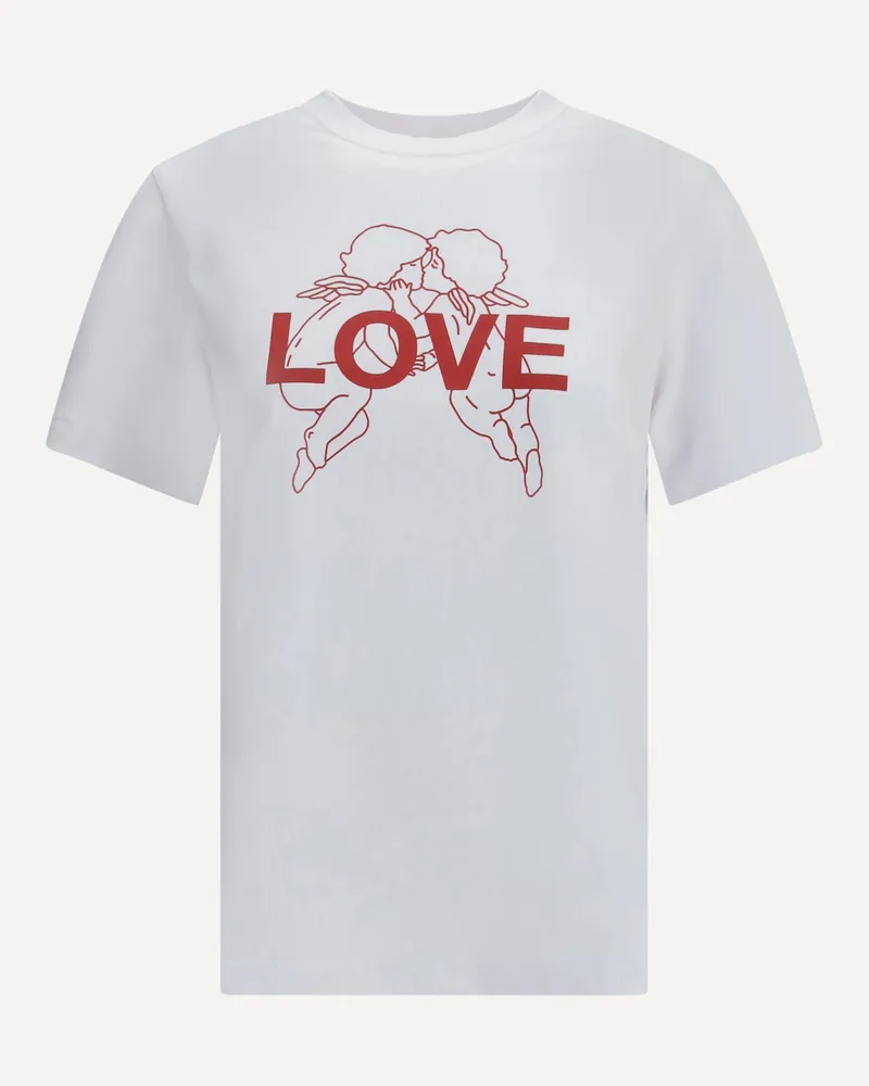 Fiorucci Kissing Angels Love Print Regular T-Shirt Female White